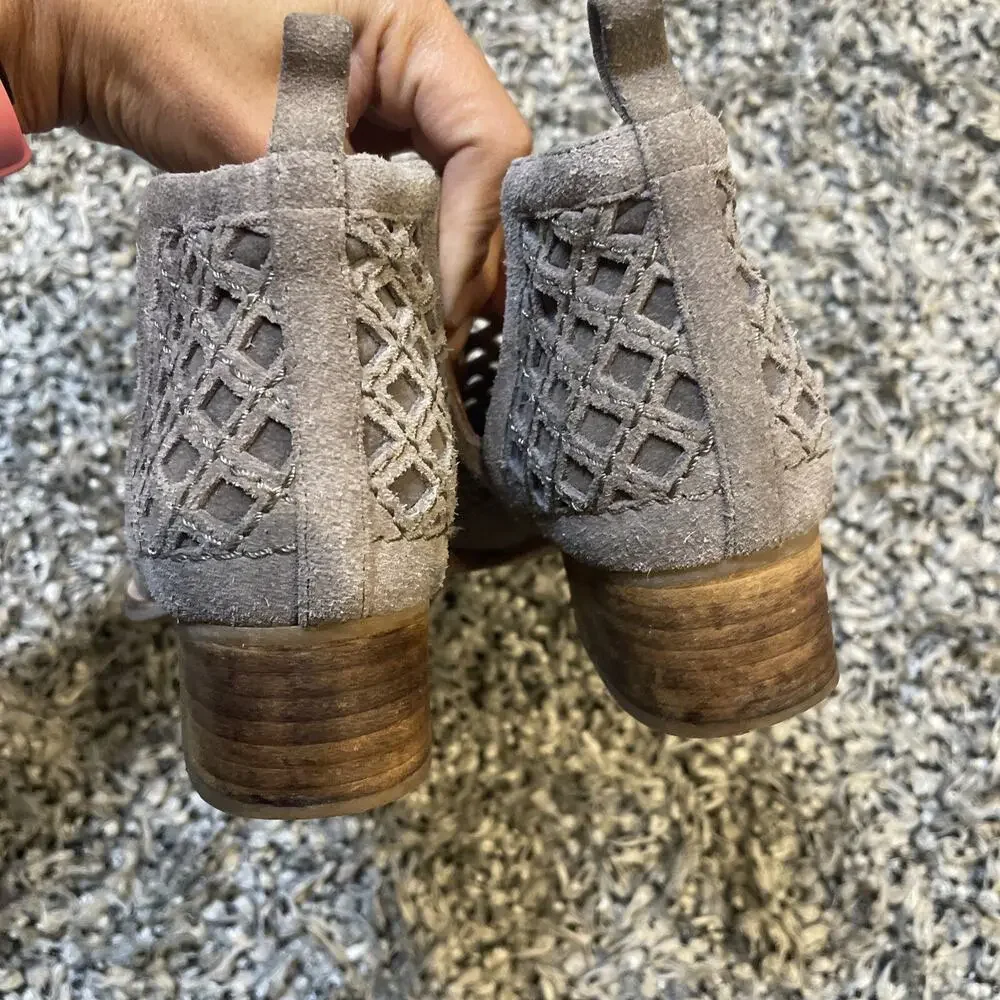 Jeffrey Campbell Taggart Brown Suede Leather Perforated Pointed Ankle Boot 6